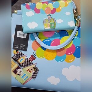 Loungefly Disney Pixar Up House Balloons crossbody with matching wallet